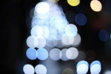 city lights blurred bokeh background の写真素材