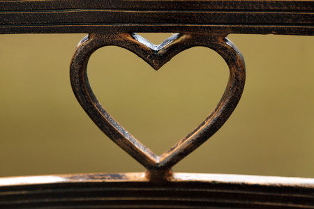 Metal bend in heart shape.の写真素材