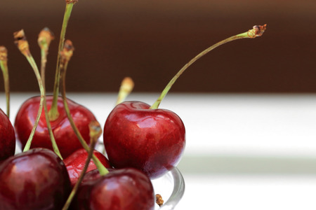 Close up of delicious red cherry.