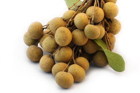 Tropical summer Longan fruits on white background.の写真素材