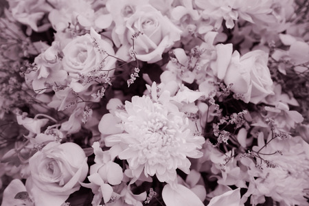 Sweet flowers bouquet, sepia toned for background.の写真素材