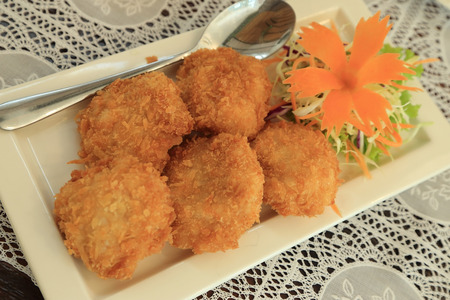 Deep fried shrimp cakes, Thai food recipe.の写真素材