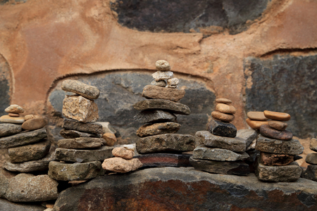 Small stone built pagoda for prayer.の写真素材
