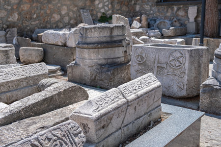 Historical tombstones. Ruins of the Amasya ancient city. Archeological remains. Antique Ottoman...