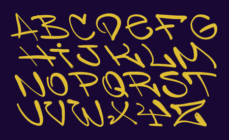 multicolored graffiti elements set spray paint arrow line paintのイラスト素材