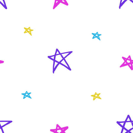 Stars pattern seamless background. multicolored graffiti stars.のイラスト素材