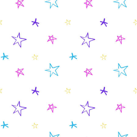 Stars pattern seamless background. multicolored graffiti stars.のイラスト素材
