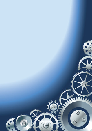 Mechanical or technological background with different gears, clockwork mechanism, copy-space vector illustrationのイラスト素材
