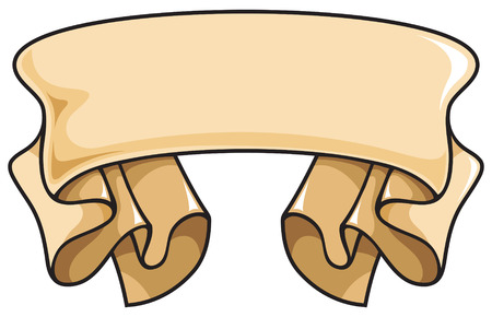 Banner, scroll with fluttering edges, vector illustrationのイラスト素材