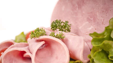 Sliced delicious ham, still lifeの写真素材