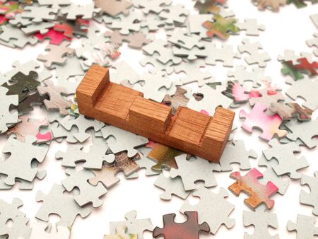 Wooden puzzle       の写真素材