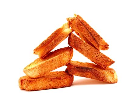 Crackers on a white background        の写真素材