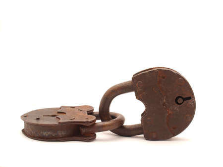 The old door lock on a white background       の写真素材