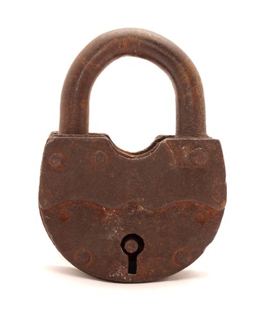 The old door lock on a white background       の写真素材