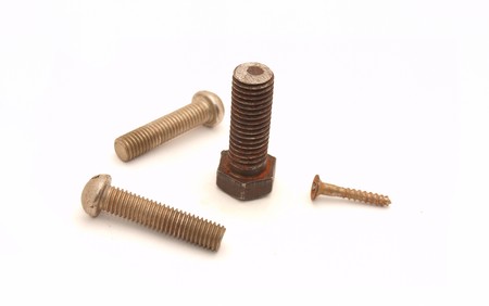 Bolts on a white background      の写真素材