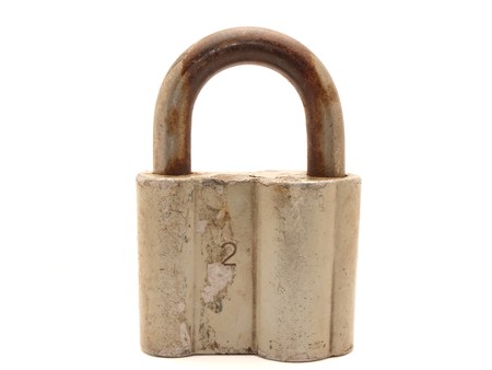 The old door lock on a white background              の写真素材