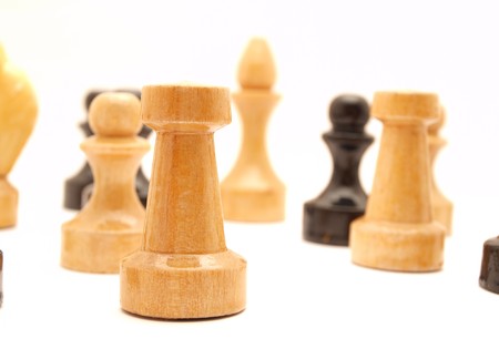 Chess on a white background       の写真素材