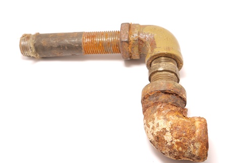 Old a pipe on a white background の写真素材