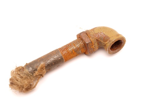 Old a pipe on a white backgroundの写真素材