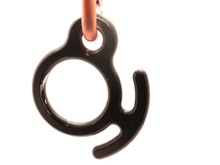 rock climbing carabiner and descenderの写真素材