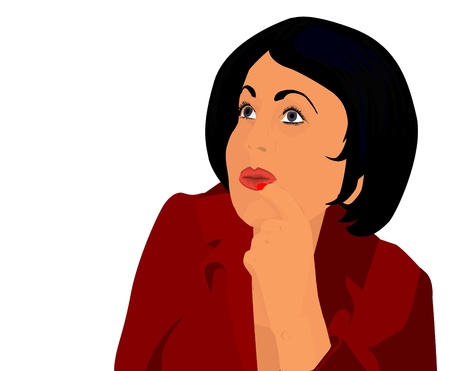 The woman on a white backgroundの写真素材