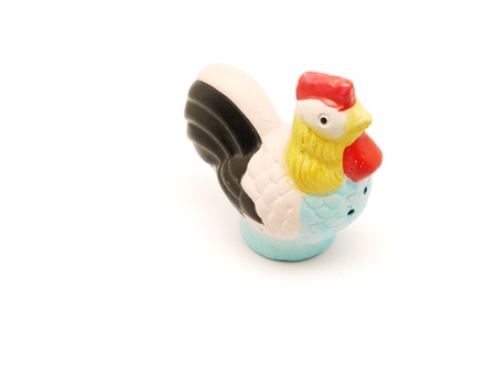 Ceramic figure "Hen" on a white backgroundの写真素材