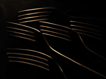 fork on a dark backgroundの写真素材