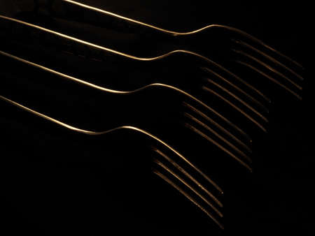 fork on a dark backgroundの写真素材