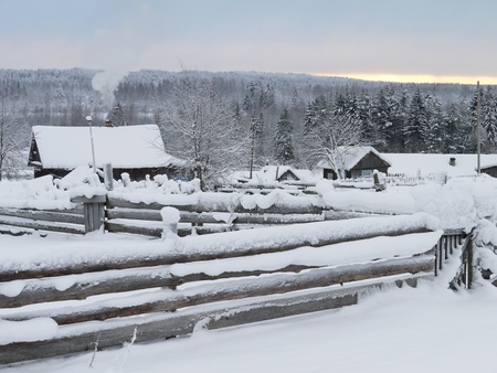 village in winterのeditorial素材