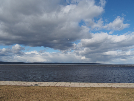 lakeside promenadeの写真素材