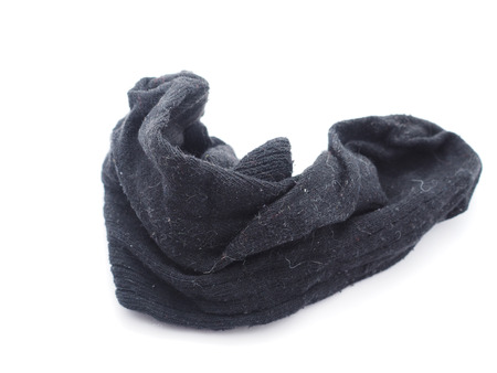 crumpled socks on white backgroundの写真素材