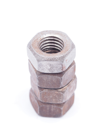 nuts on a white backgroundの写真素材