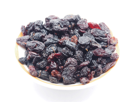 raisins on the white backgroundの写真素材