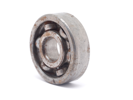 Old bearing on a white backgroundの写真素材