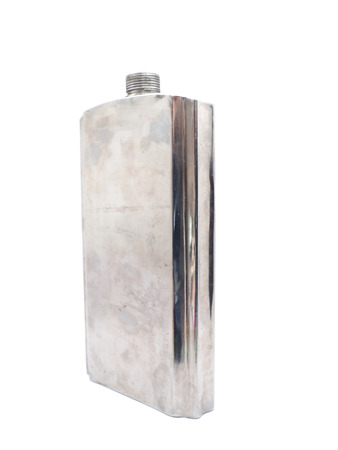 hiking flask on a white backgroundの写真素材