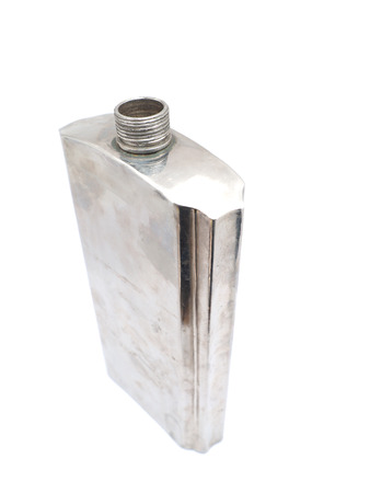hiking flask on a white backgroundの写真素材