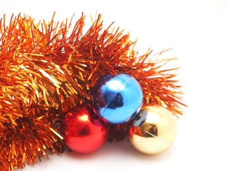 Christmas decorations on a white backgroundの写真素材