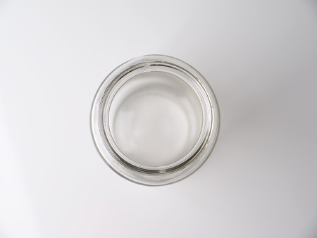 glass jar on a gray backgroundの写真素材