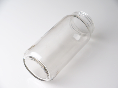 glass jar on a gray background