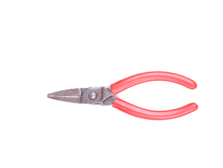 red pliers on white background