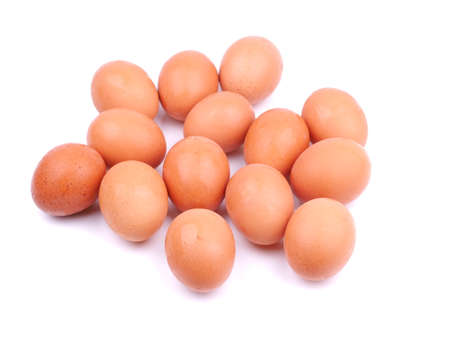 Chicken eggs on a white background