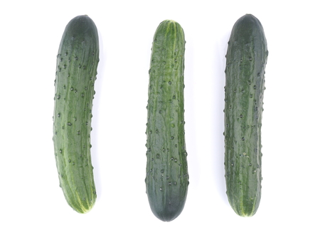 cucumbers on white backgroundの写真素材
