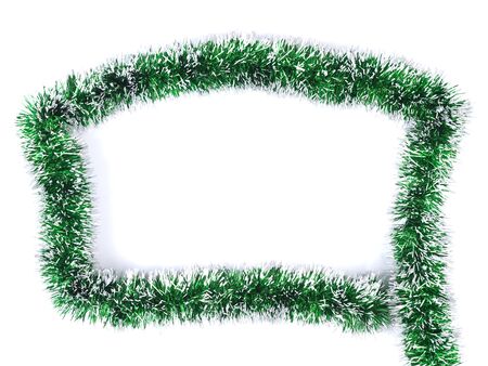 Christmas tree ribbon decoration on a white backgroundの写真素材