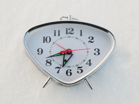 clock in the snow