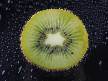Kiwi on a dark backgroundの写真素材