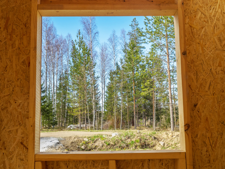 Construction of a frame houseの写真素材