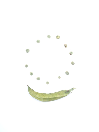dry peas on a white backgroundの写真素材