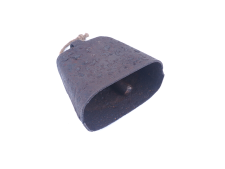 old metal bell on white backgroundの写真素材