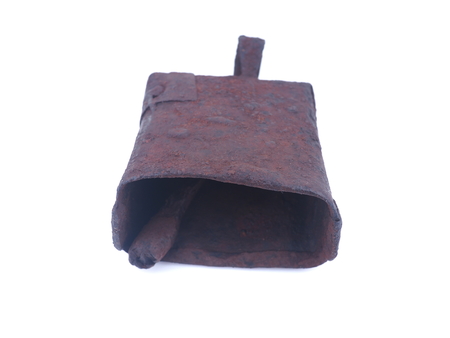 old metal bell on white backgroundの写真素材