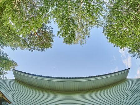 frame house construction. white siding